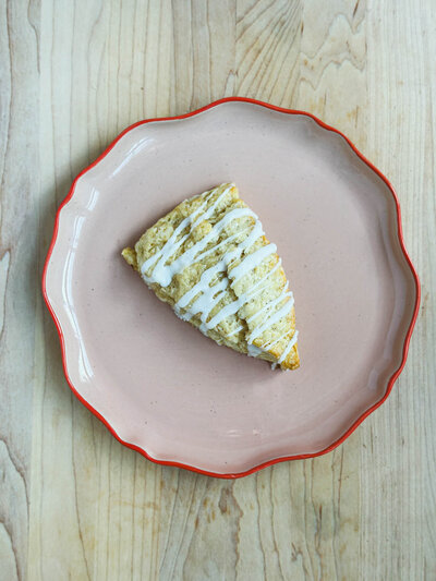 Delicious sourdough scones with subtle vanilla bean flavor, baked fresh.
