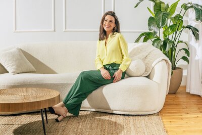 Julia Korn in Yellow Blouse