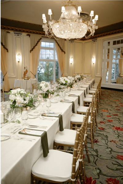 Reception decor at a wedding at The Broadmoor Hotel