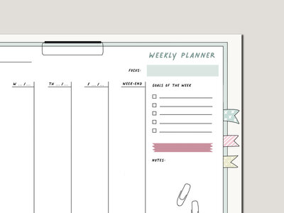 inkdrops weekly planner stationery mock-up corner