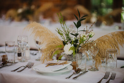 Bride and Groom table settings, Trents Winery