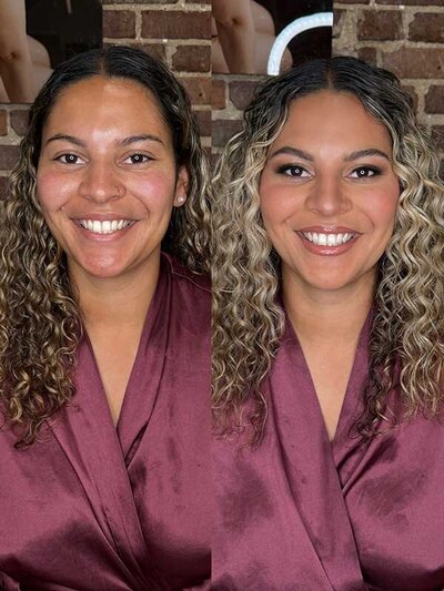 Beautiful woman feeling confident in her makeup