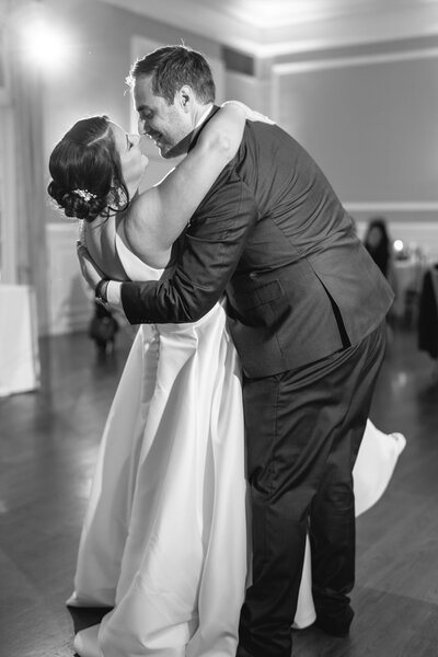 Couple dances at reception in Cleveland