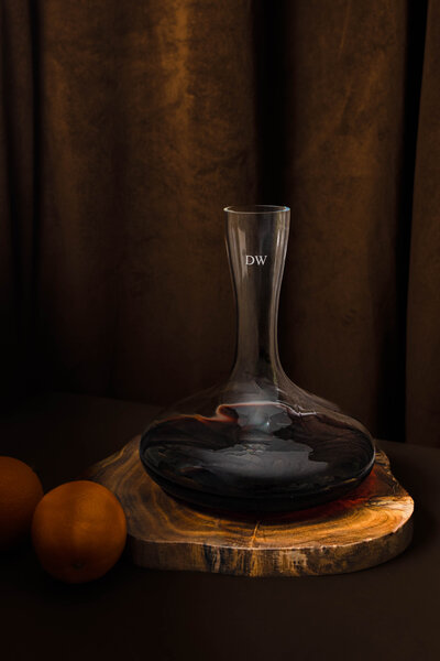 Personalised Wine Decanter Nouvelle Glass Ecommerce Photography