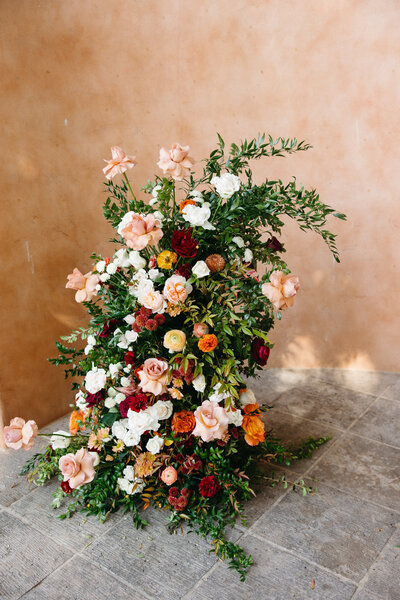 colorful ceremony floral design at Royal Palms in Scottsdale, AZ