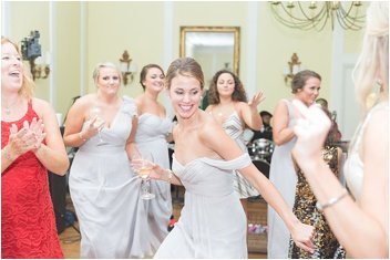bridemaids dancing at wedding at green valley country club