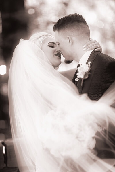 Cleveland Wedding Photography - Stunning Couple Kissing at the Cultural Gardens
