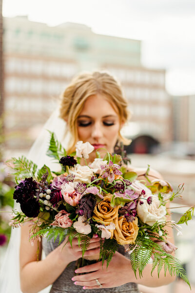 A Denver wedding rooftop styled shoot. A Denver Florists
