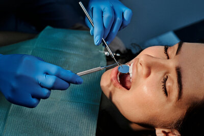 Dental exam and teeth cleanings at Desert Hills Dental.