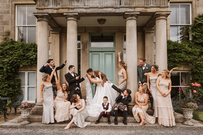 aswanley wedding ceremony set up with festoon lights scotland wedding venue