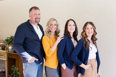 Bob, Jamie, Mara and Ellie together smiling