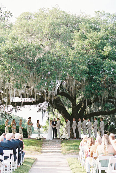 ceremony with mossy trees