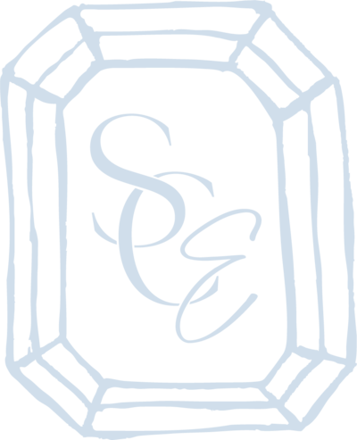 Sincerely chic events icon in gem sky blue