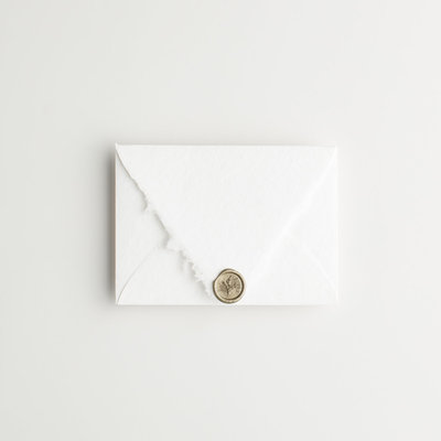 White Stationary Envelope with Gold Seal