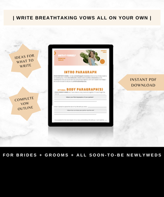 this wedding vow outline shows you how to write professional wedding vows