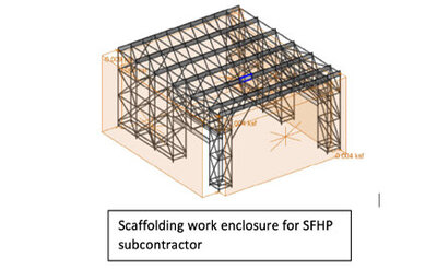 CAD rendering of scaffolding/shoring