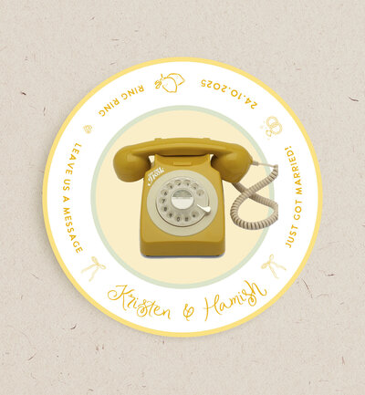 Printed round place mat  for your audio guest book phone display