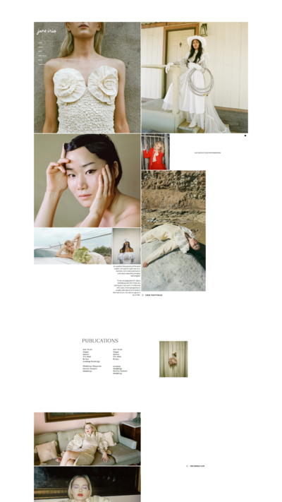 Jane Iris homepage mockup