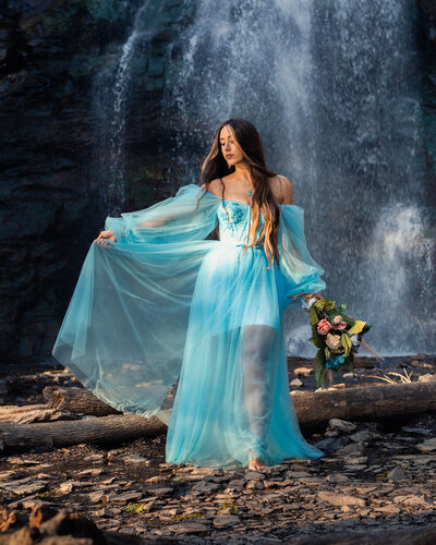 Bridal inspired portrait session at Hobuck Flats near Buffalo, New York.