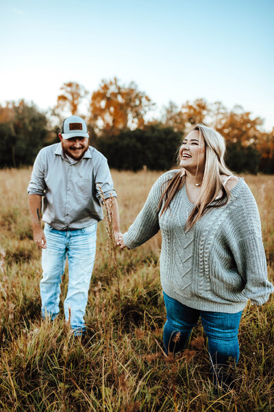 Southern couple posing for their  engagement photos