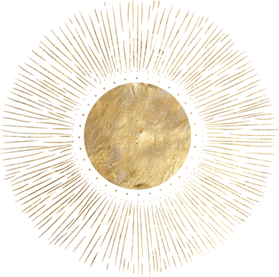 Goldene Illustration in Form einer Sonne