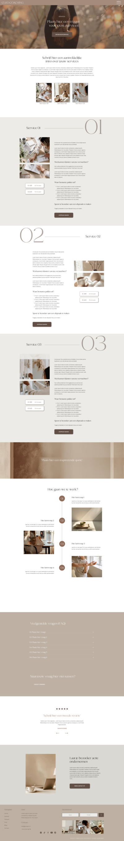Template pakket inhoud - Showit website template, handleiding en support | JME Communicatie