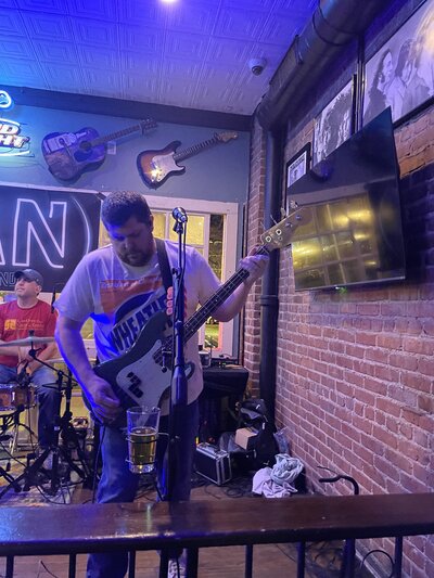 Bass guitarist from The Tonic performing classic rock and pop punk in Connecticut