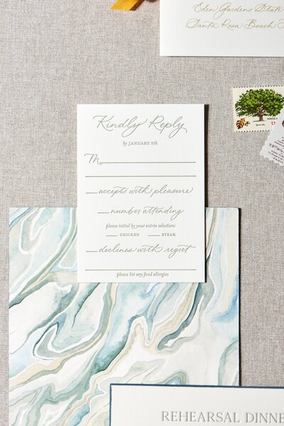 LowcountryPaperCo_Virginia&Jake_RehearsalDinner_MarblePatternWatercolor