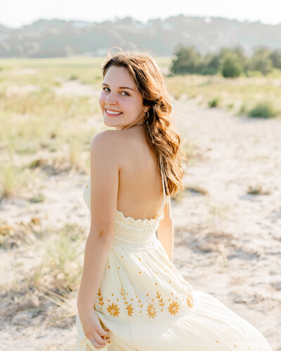 Senior Portrait by South Shore Senior Portrait Photographer Christina Runnals Photography | Girl on beach