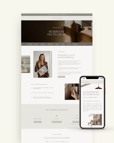 Showit klantenpagina voor interieurontwerper