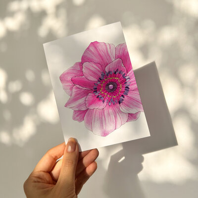 Pink Poppy card mockup