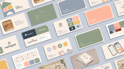 Mockup of the Brand Style Guide for the brand Mastograd.