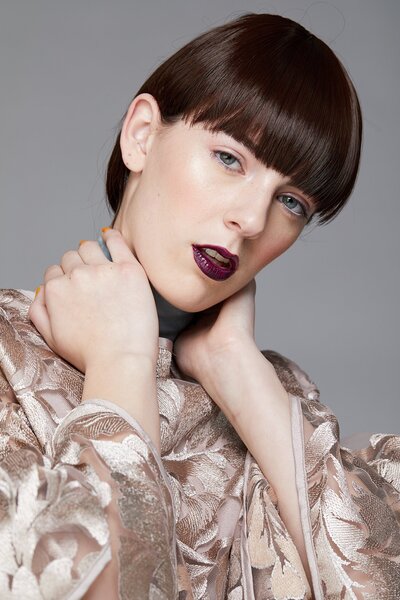 teen girl in a model type studio headshot portrait in Los Angeles California 