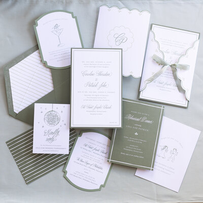 Custom calligraphy wedding invitation in gray ink