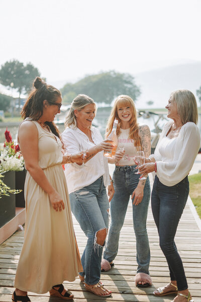 Group of women standing outside andlaughing
