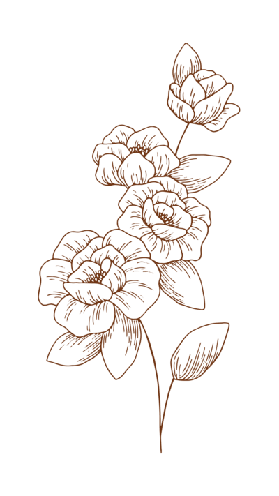 Dark floral outline element