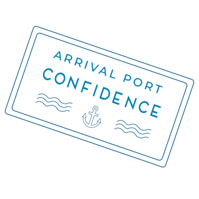 Branding graphic that says Arrival Port Confidence