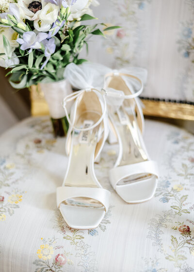 Bridal shoes detail photo at TPC Jasna Polana, New Jersey