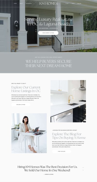 Jaclyn Transformation Example into Realtor Website