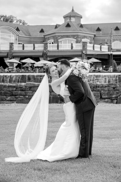 Bride and groom at S&S Saratoga Farm, NY