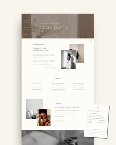 Showit Client Lounge templates for Photographers - Session edition 5