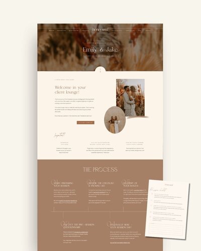 Showit Client Lounge templates for Photographers - Session edition 6
