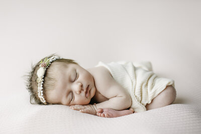 Newborn baby girl - studio photography