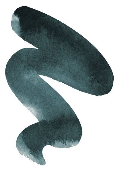 teal paint blob