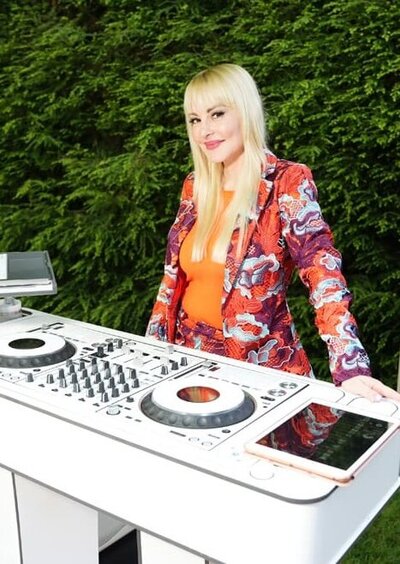 DJ Kristaval performing at a summer gala in East Hampton, New York