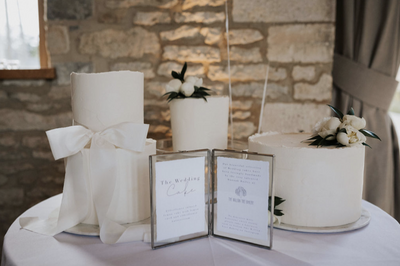 Trio of wedding cakes elegant Caswell House