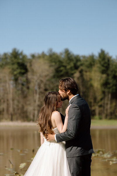 Couple with Kendall Lake behind them.
