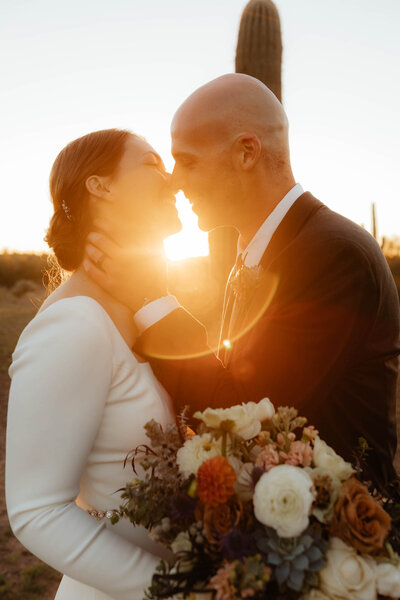arizona wedding photographer and videographer team capture bride and groom on their wedding day