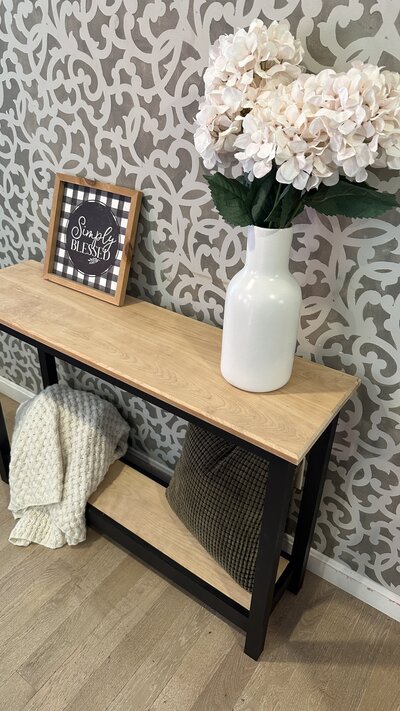 a wooden console table