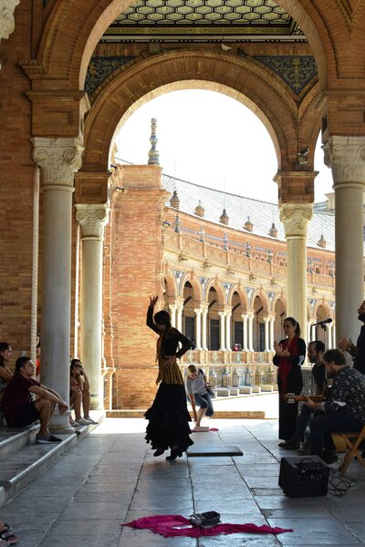Flamenco dancer performing in Seville, Spain